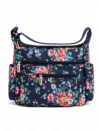  borsa a tracolla con stampa floreale da donna – borsa a tracolla multitasche leggera e impermeabile per l'uso quotidiano