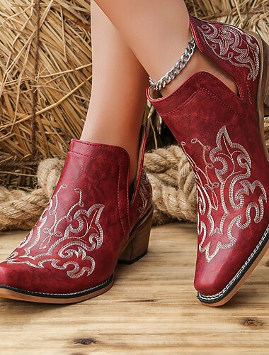  occidental Años 70 Salvaje Oeste Botas Hippie Bordado Disfraz Mujer Víspera de Todos los Santos Carnaval Festival de Música Fiesta Casual Diario Adulto Zapatos