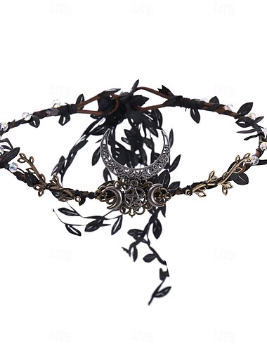  Rétro Vintage Médiéval Renaissance accessoire Princesse Déesse Fée Feuille Déguisement Femmes Halloween Carnaval Foire de la Renaissance LARP Festival Adulte accessoire
