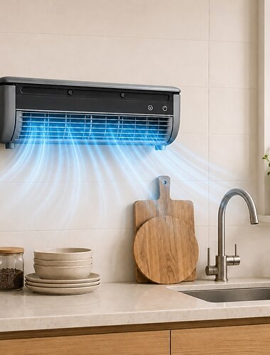  Rafraîchisseur d'air mural par évaporation, ventilateur climatiseur personnel avec brumisateur pour la cuisine, ventilateur de refroidissement peu encombrant avec humidificateur pour la maison et le