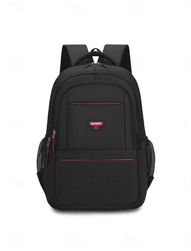  Mochila preta masculina para negócios e escola, com grande capacidade para laptop, vários bolsos, mochila resistente para viagens e trabalho com alças de ombro confortáveis.