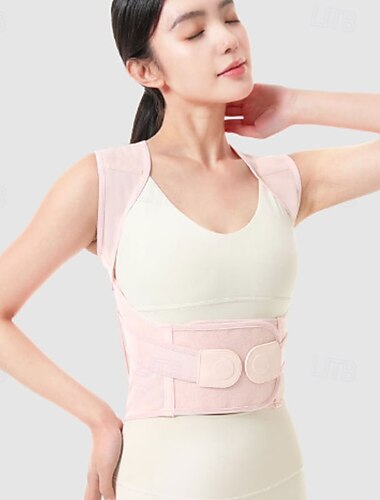  Corretor postural elegante para mulheres - colete invisível rosa para suporte das costas - modelo slim &Corretor de ombros respirável para uma postura confiante