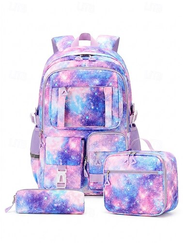  dětský školní batoh 3dílná sada pro chlapce &dívky, včetně svačinové tašky &penál, velký vícedílný, odolný polyester, ergonomické S-popruhy, reflexní bezpečnostní prvky, vhodné pro základní školy