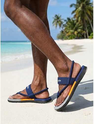  herrsandaler för strandsemester, lätta sommarskor med öppen tå, bekväma vardagssandaler för resort, pool, promenader vid havet