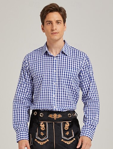  Oktoberfest Blouse / Chemise Lederhosen Oktoberfest / Bière Bavarois Bavarois Oktoberfest Style Traditionnel Prairies Homme Tissu de style traditionnel