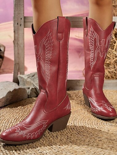 Westers Jaren '70 Wilde Westen Laarzen Hippie Geborduurd Kostuum Dames Halloween Carnaval muziekfestival Casual / Dagelijks Volwassenen Schoenen