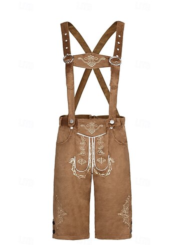  Oktoberfest Bundhosen Shorts lederhosen Knelengde Broderi Tysk Alpint Arv Enger Herre Karneval Ølfestivalen Tradisjonell stil klut