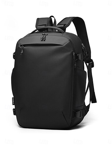  Rucksack für Studenten, minimalistischer schwarzer Laptop-Rucksack mit mehreren Fächern, seitlichen Netztaschen und gepolsterten Schultergurten für Campus, Arbeit, Reisen und den täglichen Gebrauch