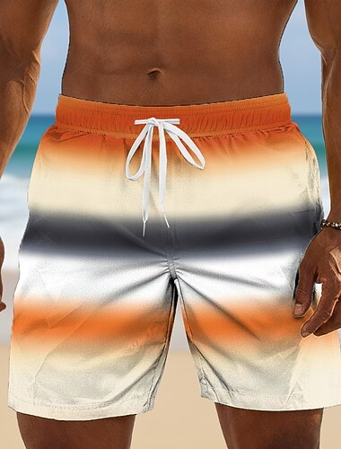  Hombre Bloque de color Diseño Geométrico Arte abstracto Boxers de Natación Trajes de baño, bañadores cortos Pantalones de Surf Media cintura Casual Diario Exterior Bolsillos laterales Forro de malla