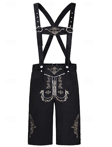  Oktoberfest Bundhosen Shorts Lederhosen Lunghezza al ginocchio Ricamato Bavarese Tedesco Eredità Prati Per uomo Carnevale Festa della birra Panno in stile tradizionale