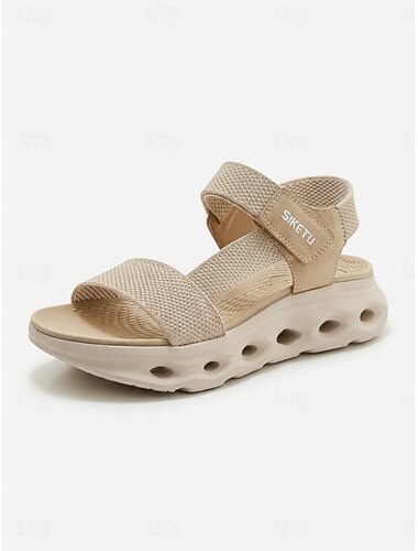 Sandali sportivi da donna con supporto plantare a mandorla - sandali da passeggio leggeri con chiusura a strappo e suola ammortizzata, sandali estivi per viaggiare, passeggiare e per un comfort che