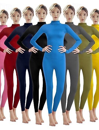  Zentai-drakter Cosplay kostyme Catsuit Karnevalskostyme heldekkende drakter Kongedagen Herre Dame Kjønn Ensfarget Spandex Lykra Kostyme til Halloween Karneval Maskerade Voksne