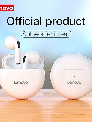  Bezdrátová sluchátka Lenovo, Bluetooth 5.0 sluchátka se subwooferem a hlubokými basy, polotuhá sluchátka TWS s nabíjecím pouzdrem, vestavěný mikrofon pro čisté hovory, sportovní sluchátka s potlačením