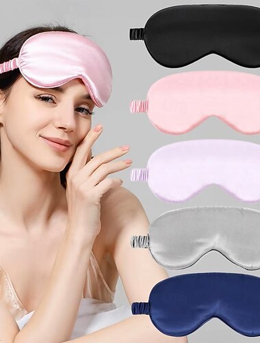  Zacht zijden slaapmasker, oogmasker, hoes voor een goede nachtrust, 100% verduisterend, geen druk op de ogen, blinddoek met oogbescherming, ideaal voor op reis of een dutje, voor dames en heren.