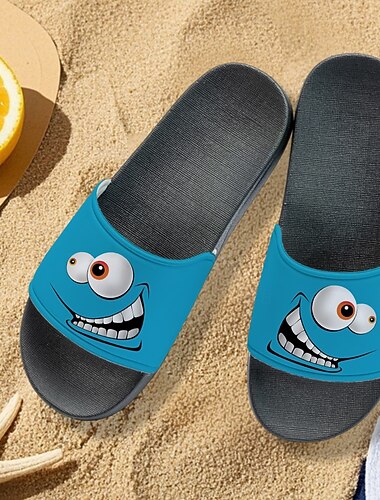  Sandales à enfiler pour hommes avec des motifs amusants de dessins animés - tongs de plage légères et antidérapantes avec semelle intérieure rembourrée confortable, sandales d'été imperméables pour la
