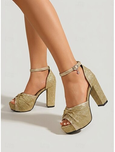  Sexy gouden metallic sandaaltjes met bandjes voor dames - chique open teenschoenen met enkelbandjes voor een galadiner op een cruise. &club