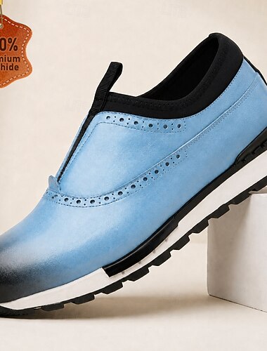  Elegante blaue Herren-Sneaker für den Alltag – leichte Slip-on-Sneaker im klassischen Business-Casual-Stil, geeignet für Büro, Geschäftsreisen und den Alltag.