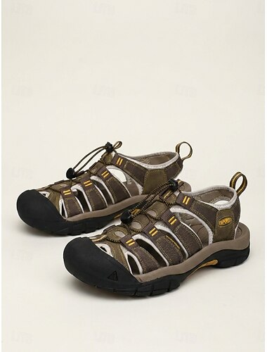  Sandali sportivi da uomo per le vacanze al mare, scarpe da passeggio da esterno a punta chiusa, sandali estivi antiscivolo per resort, viaggi e mare.