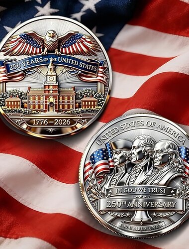  Amerikansk minnemynt til 250-årsjubileum, utfordringsmynt til amerikansk uavhengighet 1776–2026, patriotisk samlemynt fra ørnen, suvenirgave fra grunnleggernes frihet