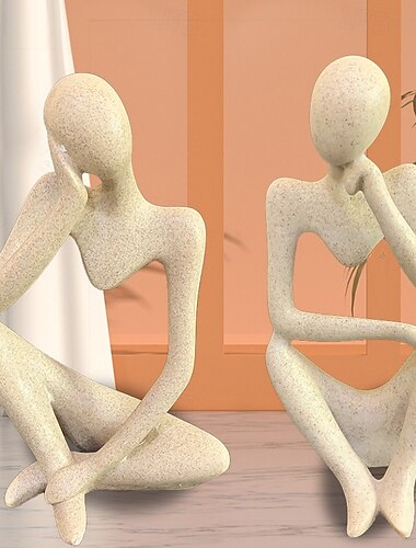  Gran estatua abstracta de pensador, escultura de arte moderno escandinavo, figura decorativa zen creativa para sala de estar, oficina, estantería y mesa.