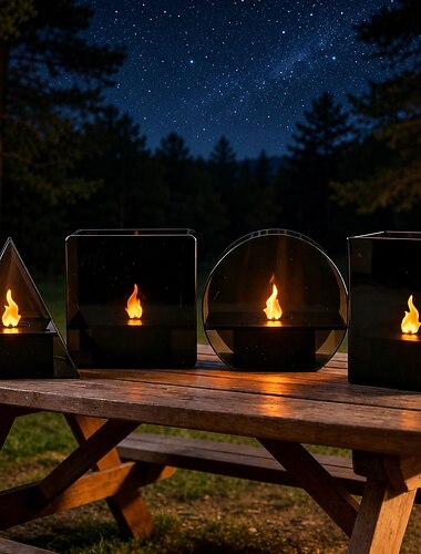  Lanternes LED géométriques modernes sans flamme, bougies électroniques décoratives à piles AA, éclairage d'ambiance à flamme vacillante pour chambre, salon, salle à manger, fêtes d'Halloween et de