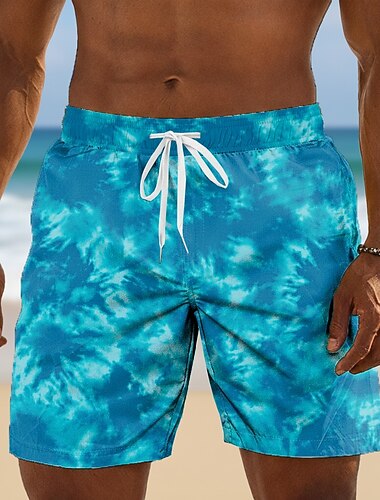  Herr Geometriska mönster Abstrakt konst Badshorts Baddräkter Badshorts Boardshorts Medium Midja Ledigt Dagligen Utomhus Sidfickor Mesh foder Elastisk dragsko i midjan Designer Kläder