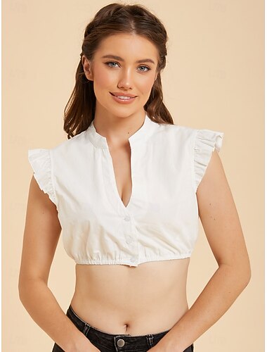  Oktoberfest Blouse Dirndl Bavarois Femme de ménage Allemand Munich Prairies Femmes Tissu de style traditionnel
