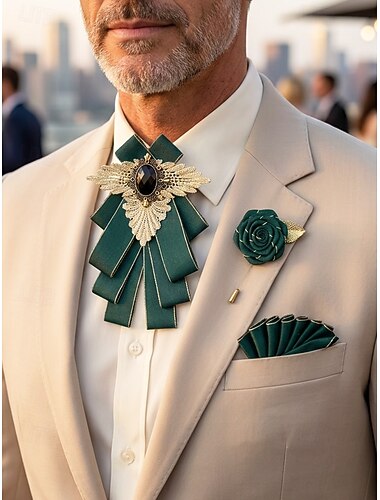  Set papion reglabil pentru bărbați, set de 3 piese cu papion din poliester și batistă de buzunar, accesorii pentru costum formal multicolor pentru nuntă, banchet, petrecere, bal și ținute de mire