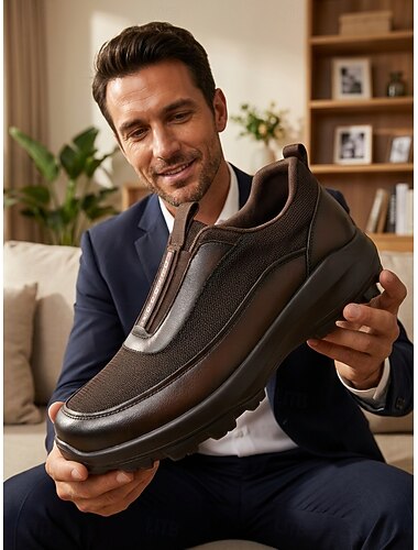  Mocassini neri da uomo senza lacci: scarpe casual comode e leggere, versatili e adatte a un look business casual, ideali per guidare, andare in ufficio, viaggiare e per l'uso quotidiano.