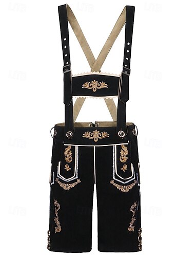  Oktoberfest Bundhosen Korte broek Lederhosen Boven de knie Geborduurd Duits Alpine Erfenis Weiden Voor heren Carnaval Bierfestival Doek in traditionele stijl