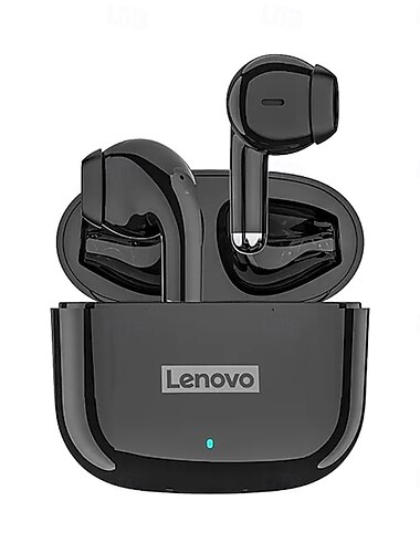  Auricolari wireless Lenovo, cuffie Bluetooth 5.1 con custodia di ricarica, auricolari semi-in-ear TWS con microfono per chiamate, suono stereo Hi-Fi, auricolari sportivi per iPhone e Android, batteria