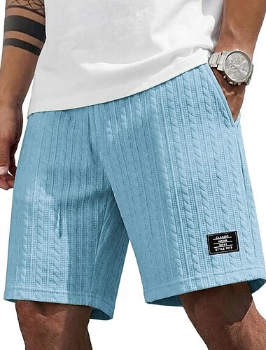  Herre Shorts Sommershorts Strandshorts Casual shorts Jacquard Snorer Lomme عادي Komfort Pustende Knelengde utendørs Strand Feriereise Ferie Mote Hvit Kakifarget Mikroelastisk