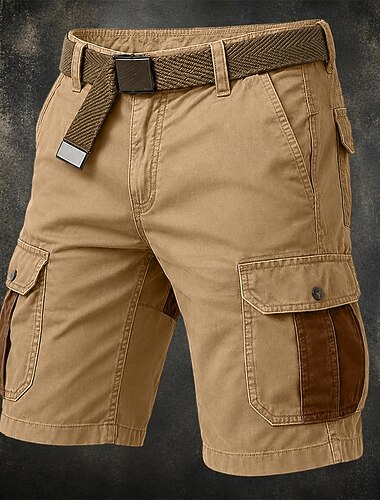  Homens Bermuda Cargo Shorts ao ar livre Shorts casuais Shorts de Trilha Patchwork Bolso multi Perna reta Bloco de cor Cor Única Vestível Pavio Humido Curto Casual Diário Ao ar livre Moda Estilo