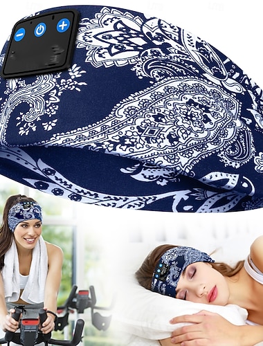  Bluetooth-Kopfhörer mit Schlaffunktion, kabelloses Sport-Stirnband mit integrierten HD-Stereo-Lautsprechern, weiche, elastische und atmungsaktive Schlafmaske für Seitenschläfer, Laufen, Yoga, Reisen,