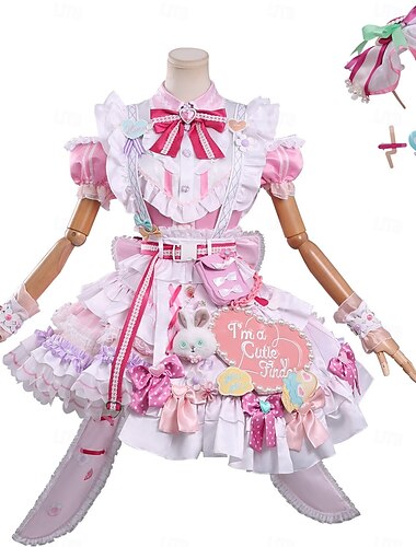  Fantasy Academy-idool Schattig Japans anime meisje Lolita-meisje Jurken Fancy kostuum Uniform Cosplay Videogamekostuumsfor Volwassenen Dames Halloween Carnaval Prestatie Strip Con Anime Expo
