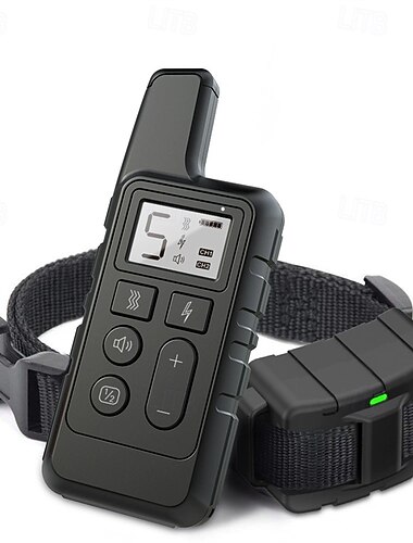  Collier de dressage pour chien étanche et rechargeable avec télécommande, bip, vibration et impulsion électrique.