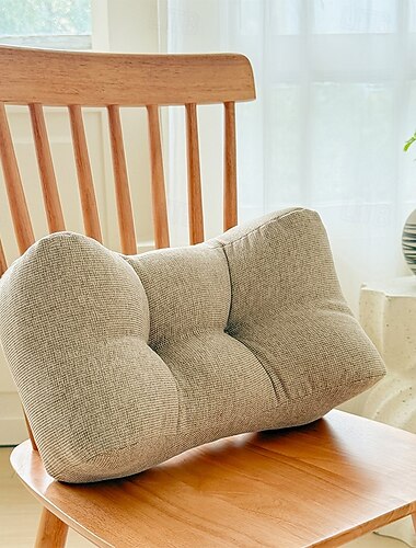  Wasserdichtes Lendenkissen aus Leinen, ergonomisches Lendenkissen mit strukturiertem Stoff, ganzjährige Rückenschmerzlinderung für Bürostuhl, Autositz, Sofa &Schlafzimmer