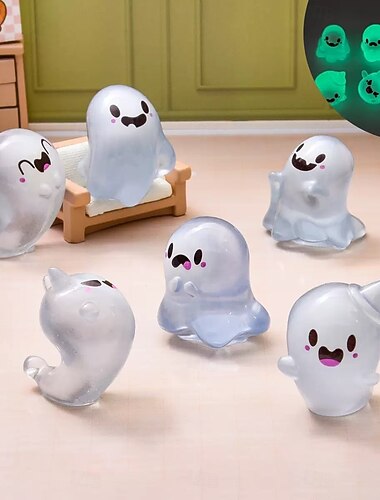  15 mini figurines de fantômes d'Halloween, miniatures phosphorescentes et mignonnes pour jardin féérique, décorations de paysage en résine, accessoires de terrarium DIY, décoration de fête citrouille,