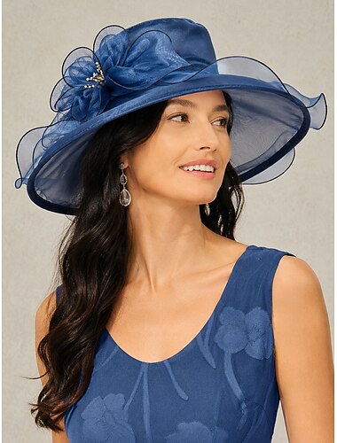  Dame Hatt Solhatt Fest hatt Solbeskyttelse Bryllup Strand Bryllup Netting