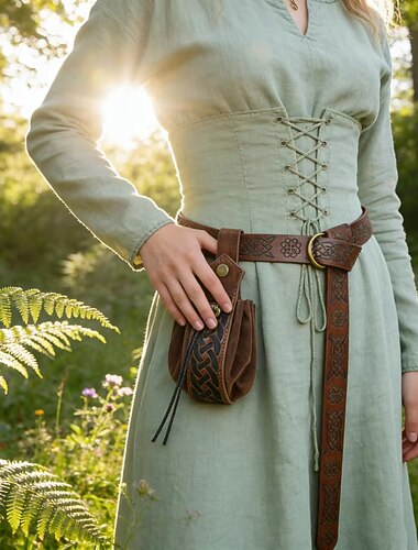  Set Rétro Vintage Médiéval Renaissance Ceinture Taille Sac Banane avec accessoires Viking Déguisement Femmes Viking Halloween Carnaval Foire de la Renaissance LARP Adulte Ceinture Plus d'accessoires