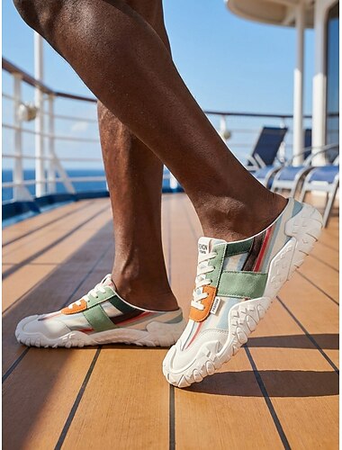  Sneakers casual multicolore da uomo: scarpe da passeggio leggere e traspiranti con lacci, calzature alla moda per resort, crociere, viaggi, vacanze al mare e street style.