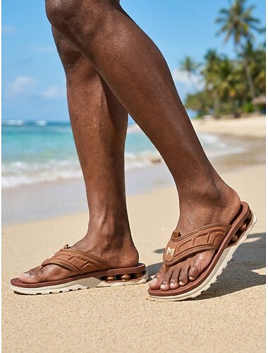  herrsandaler för strandsemester, avslappnade sommarskor med öppen tå, bekväma lättviktssandaler för resort, pool, promenader vid havet