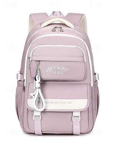  Mochila escolar para estudiantes, multicolor, compartimentos de gran capacidad, poliéster impermeable, correa para equipaje, para secundaria, universidad, viajes, mochila para portátil