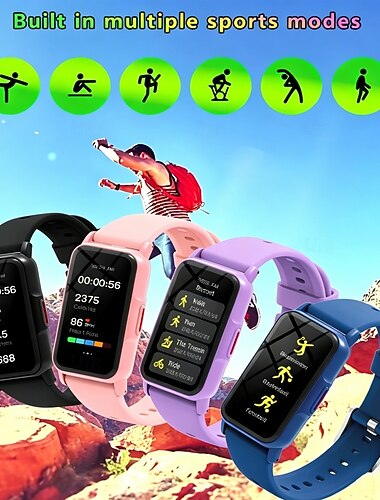  Reloj inteligente con monitor de actividad física, múltiples modos deportivos y monitor de frecuencia cardíaca. &Monitor de sueño, contador de pasos, registro de actividad de calorías, reloj
