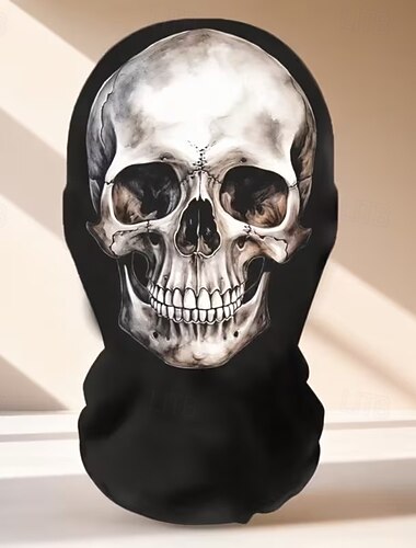  Masque de crâne d'Halloween, masque intégral de squelette effrayant avec ouvertures pour les yeux permettant de respirer, accessoire de cosplay d'horreur pour adultes, maison hantée, fête d'Halloween,