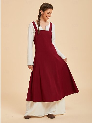  Ensemble de 2 tabliers vikings médiévaux pour femmes avec tunique au dos lacé, tenues pour GN Ren Faire Renaissance, fête foraine, carnaval, Halloween