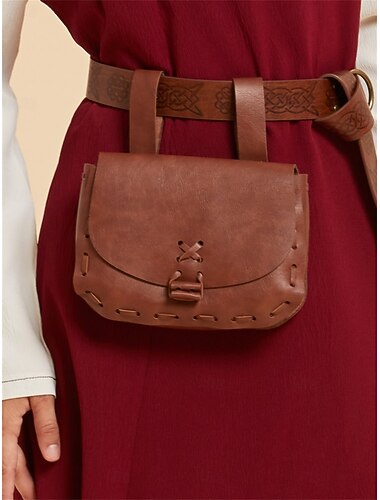  Rétro Vintage Médiéval Sac Sacoche de Ceinture Sac Banane Viking Ranger Elfe Déguisement Homme Femmes Unisexe Celtique Viking Fantaisie Halloween Carnaval Mascarade Soirée LARP Foire de la Renaissance
