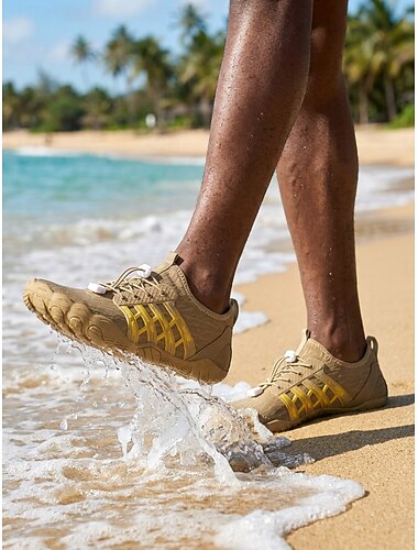  Tênis masculino para atividades aquáticas, corrida na areia, secagem rápida, com cadarço, leve e antiderrapante, ideal para praia, litoral e viagens.