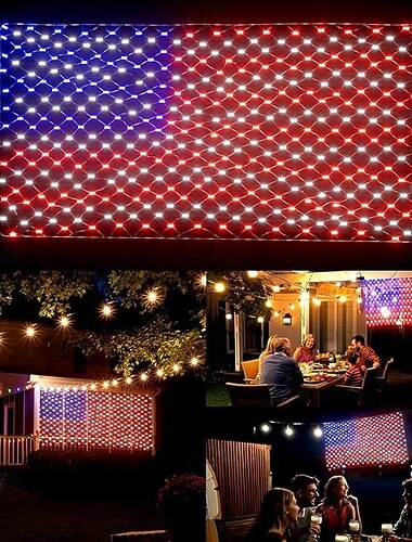 1m 2m Ljusslingor 384 lysdioder 1st Multifärg Kreativa ljusslingor Holiday Lights LED Net Mesh String Lights Land Utomhus Vattentät 24 V