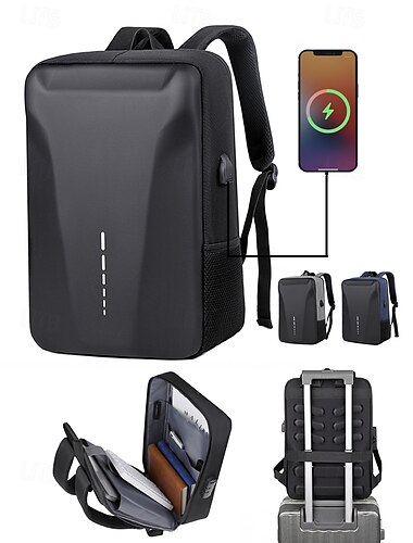  Zaino scolastico di grande capacità per ragazzi, borsa scolastica multistrato con scomparto per laptop, zaino da viaggio in poliestere impermeabile, ergonomico &comodo, blu/nero/grigio